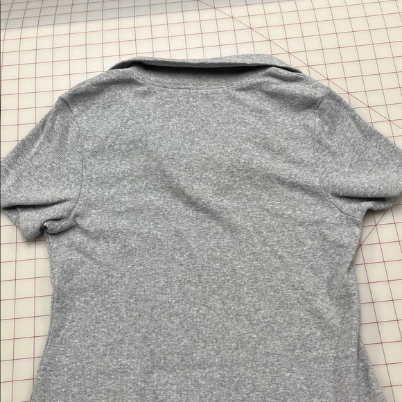 HELLO KITTY by Sanrio Polo Johnny Collar Stretch Rib Knit Grey Short SL Dress XL - Picture 11 of 16